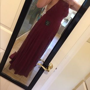 Lulu’s Mythical Kind of Love Wine Red Maxi Dress